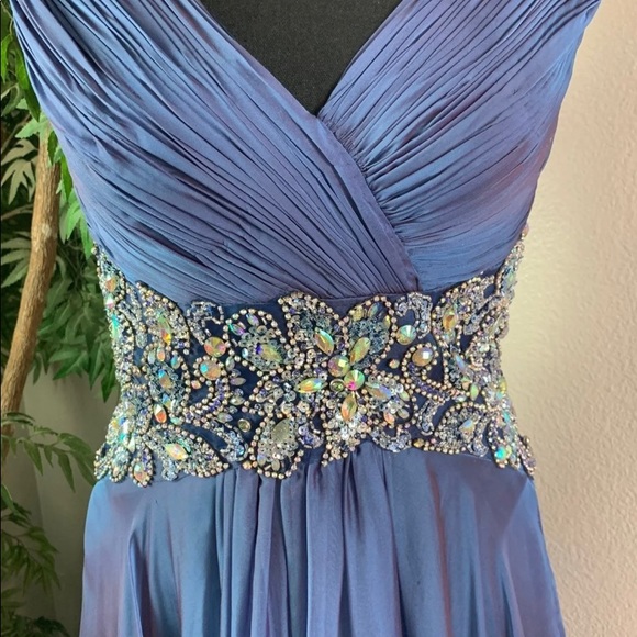 Women’s Long Formal/Prom Blue Dress M - Picture 5 of 8